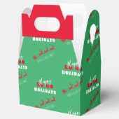 Santa Sleigh Holiday Green Favor Box Bedankdoosjes (Geopend)