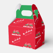 Santa Sleigh Holiday Red Favor Box Bedankdoosjes (Achterkant)