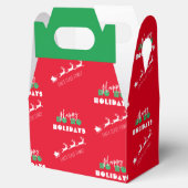 Santa Sleigh Holiday Red Favor Box Bedankdoosjes (Geopend)