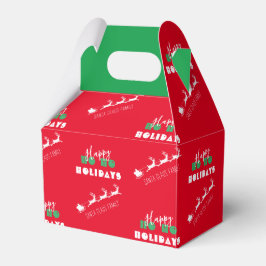 Santa Sleigh Holiday Red Favor Box Bedankdoosjes