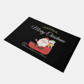 Santa Sleigh Holly Berry Merry Red Green Deurmat (Schuin)