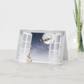 Santa Sleigh in open raam Kaart (Voorkant)