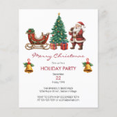  Santa sleigh & Kerst Party Invitation (Voorkant)