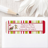 Santa Sleigh Kerst retour adres label (Insitu)