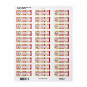 Santa Sleigh Kerst retour adres label (Full Sheet)