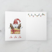 Santa Sleigh Kerstboom Gevouwen Wenskaart Kaart (Binnen)