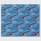 Santa sleigh kerstinpakpapier, flessenpapier uit F Cadeaupapier (Vlak)