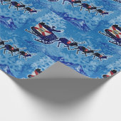 Santa sleigh kerstinpakpapier, flessenpapier uit F Cadeaupapier (Hoek)