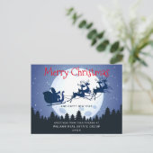 Santa Sleigh Kerstmis Vakantie Corporate Groet Briefkaart (Staand voorkant)