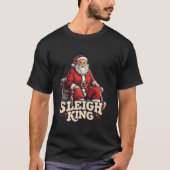 Santa Sleigh King Grappige Kerstmis Lange Mouw T-shirt (Voorkant)