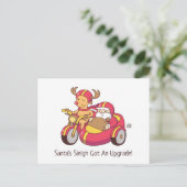 Santa Sleigh kreeg een upgrade voor grappige kerst Briefkaart (Staand voorkant)