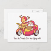 Santa Sleigh kreeg een upgrade voor grappige kerst Briefkaart (Voorkant / Achterkant)