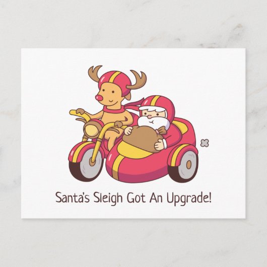 Santa Sleigh kreeg een upgrade voor grappige kerst Briefkaart (Voorkant)