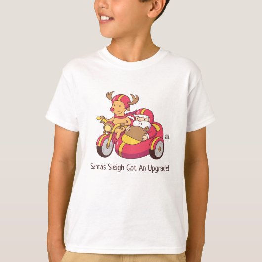 Santa Sleigh kreeg een upgrade voor grappige kerst T-shirt (Voorkant)