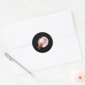 Santa Sleigh met vliegende varkens en Ronde Sticker (Envelop)