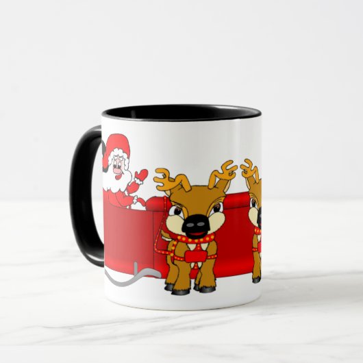 Santa Sleigh Mok (Voorkant links)