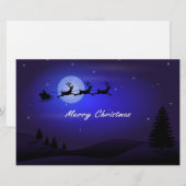 Santa Sleigh Moon Merry Kerstmis Briefpapier (Voorkant / Achterkant)