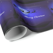 Santa Sleigh Moon Merry Kerstmis Cadeaupapier (Rol Hoek)