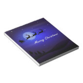 Santa Sleigh Moon Merry Kerstmis Notitieblok (Schuin)
