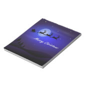 Santa Sleigh Moon Merry Kerstmis Notitieblok (Linkerzijde)