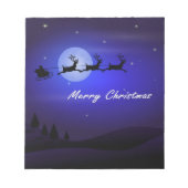 Santa Sleigh Moon Merry Kerstmis Notitieblok (Voorkant)