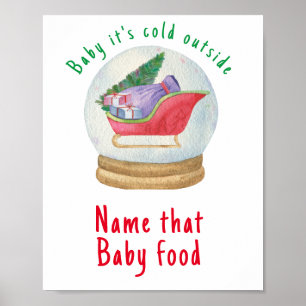 Santa sleigh - Noem dat baby eten Poster