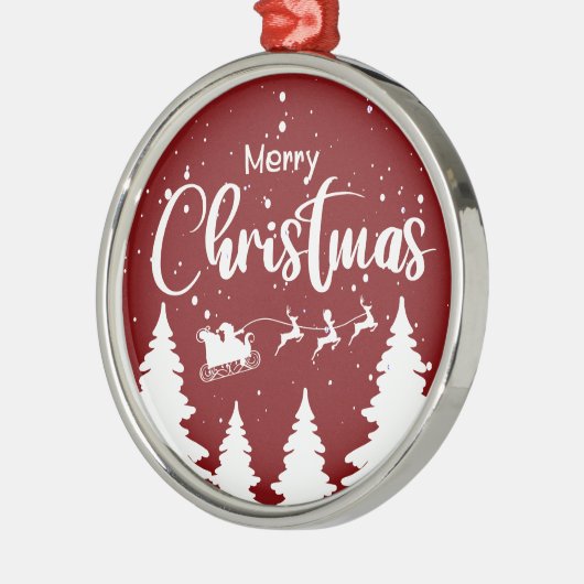Santa Sleigh Ornament - Metalen kerstdecor (Links)