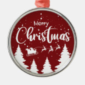 Santa Sleigh Ornament - Metalen kerstdecor (Voorkant)