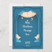 Santa Sleigh papier uitgesneden Feestdagenkaart (Achterkant)