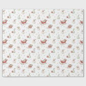 Santa Sleigh Pattern Cadeaupapier (Vlak)