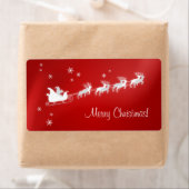 Santa Sleigh Red Christmas-label Etiket (Insitu)