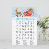 Santa Sleigh Reindeer Baby shower Word Search Game (Staand voorkant)