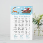 Santa Sleigh Reindeer Baby shower Word Search Game (Staand voorkant)