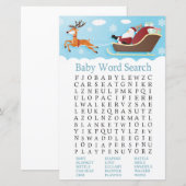 Santa Sleigh Reindeer Baby shower Word Search Game (Voorkant / Achterkant)