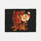 Santa Sleigh Reindeer Crochet Xmas Pajamas Holiday Fleece Deken (Voorkant (Horizontaal))