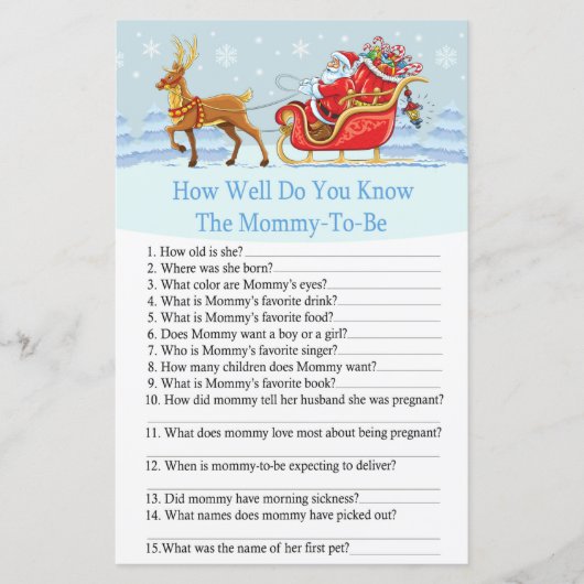 Santa Sleigh Reindeer hoe goed je het spel kent (Voorkant)