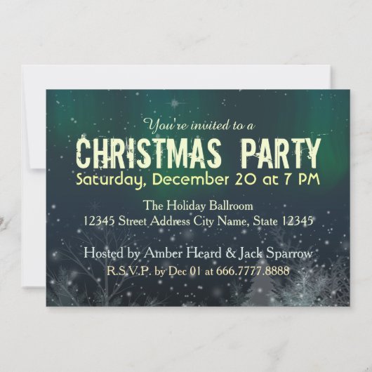 Santa Sleigh Reindeer Kerstfeest Uitnodiging (Achterkant)