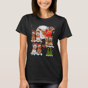 Santa Sleigh Reindeer Lhasa Apso Dogs Xmas Tree of T-shirt
