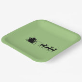 Santa sleigh reindeer papieren bordje (Gebogen)