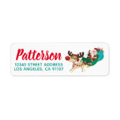 Santa Sleigh Reindeer Return Address Label (Voorkant)