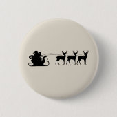 Santa sleigh reindeer ronde button 5,7 cm (Voorkant)
