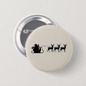 Santa sleigh reindeer ronde button 5,7 cm (Voorkant /achterkant)