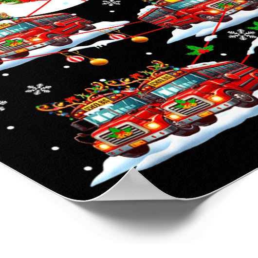 Santa Sleigh Reindeer School Buses Matching Driver Poster (Hoek)