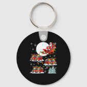 Santa Sleigh Reindeer School Buses Matching Driver Sleutelhanger (Voorkant)