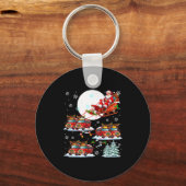 Santa Sleigh Reindeer School Buses Matching Driver Sleutelhanger (Voorkant)