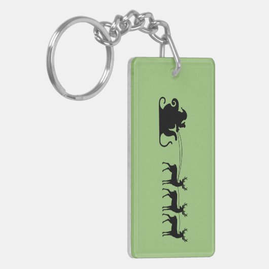 Santa sleigh reindeer sleutelhanger (Voorkant Links)