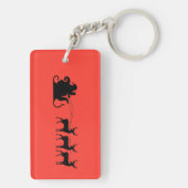 Santa sleigh reindeer sleutelhanger (achterkant)