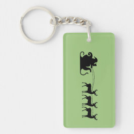 Santa sleigh reindeer sleutelhanger