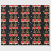 SANTA SLEIGH & REINDEER WRAPPING PAPER CADEAUPAPIER (Vlak)
