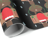 SANTA SLEIGH & REINDEER WRAPPING PAPER CADEAUPAPIER (Rol Hoek)